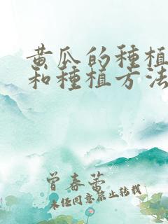 黄瓜的种植时间和种植方法