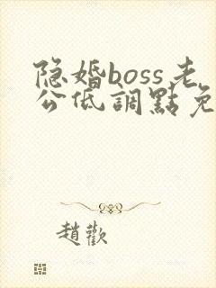 隐婚boss老公低调点免费阅读