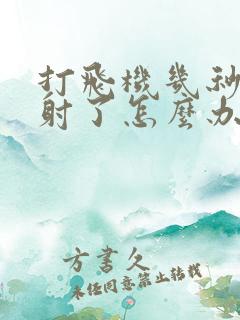 打飞机几秒钟就射了怎么办