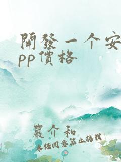 开发一个安卓app价格