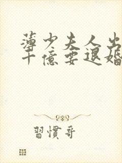 薄少夫人出价一千亿要退婚