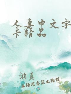 人妻中文字幕不卡精品