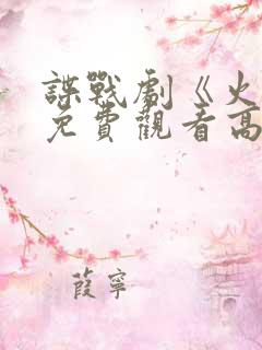 谍战剧《火神》免费观看高清