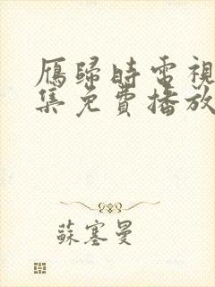雁归时电视剧全集免费播放在线观看