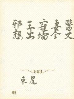 邪王宠妻医妃休想出墙全文免费阅读
