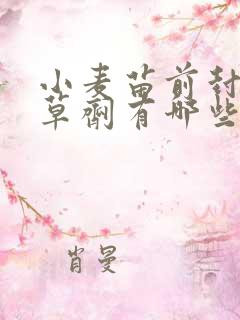 小麦苗前封闭除草剂有哪些 小麦苗前封闭除草剂有哪些