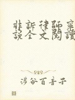 非诉律师宁韵小说全文阅读笔趣阁