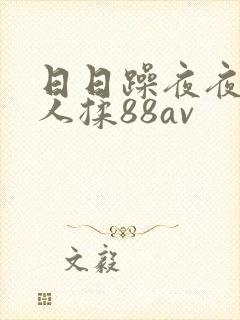 日日躁夜夜躁人人揉88av