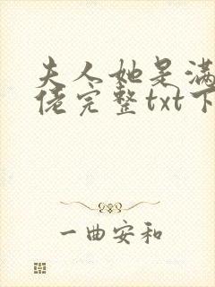 夫人她是满级大佬完整txt下载