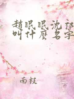 赵眠眠沈祁小说叫什么名字