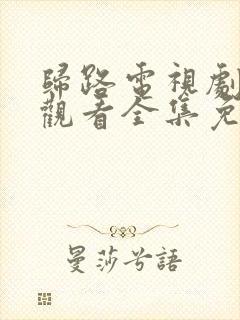 归路电视剧在线观看全集免费高清