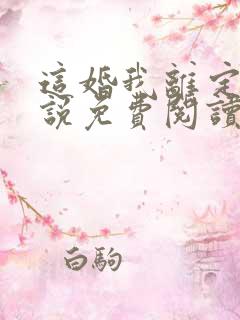 这婚我离定了小说免费阅读