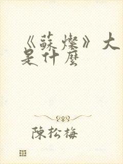 《苏灿》大结局是什么