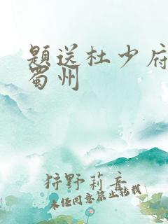 题送杜少府之任蜀州