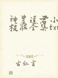 神农道君小说精校版全集txt
