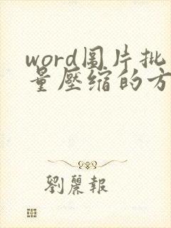 word图片批量压缩的方法