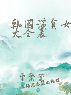 韩国演员女演员大全表