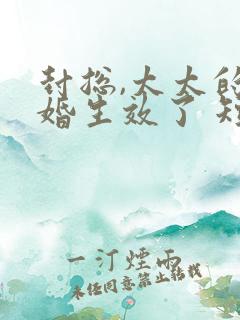 封总,太太的离婚生效了 短剧