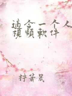 适合一个人看的视频软件