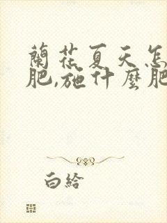 兰花夏天怎样施肥,施什么肥