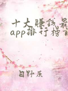 十大赚钱最快的app排行榜前十名