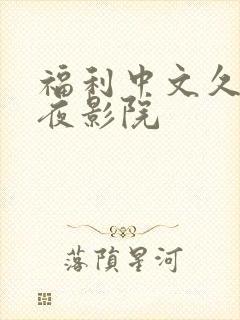 福利中文久久午夜影院