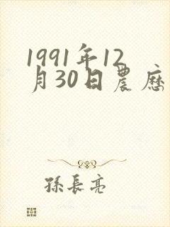 1991年12月30日农历生辰八字