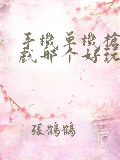 手机单机枪战游戏哪个好玩