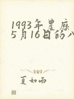 1993年农历5月16日的八字