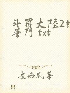 斗罗大陆2绝世唐门 txt