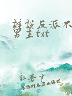 谁说反派不能当男主txt