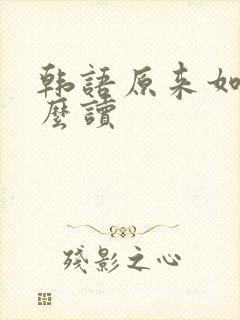 韩语原来如此怎么读