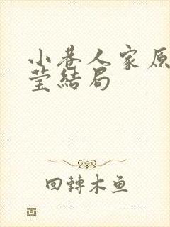 小巷人家原著宋莹结局