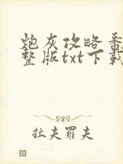 炮灰攻略番外完整版txt下载
