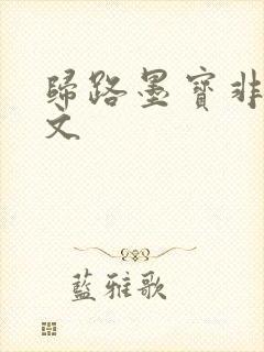 归路墨宝非宝全文