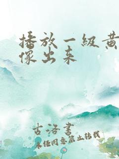 播放一级黄色录像出来