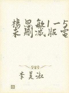 杨思敏1一5集未删减版电视剧