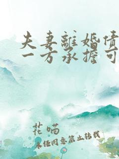 夫妻离婚债务由一方承担可以吗