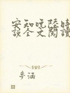 安知晚陆时砚小说全文阅读