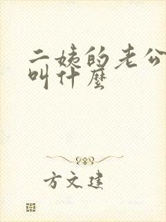 二姨的老公应该叫什么