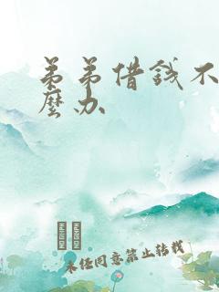 弟弟借钱不还怎么办