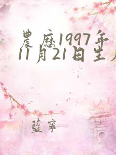 农历1997年11月21日生辰八字