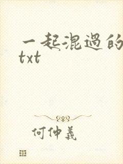 一起混过的日子txt