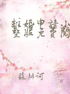 离婚申请小说完整版免费阅读