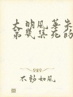 大明风华朱瞻基第几集死的