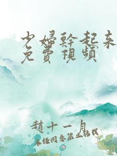 少妇干起来真爽免费视频