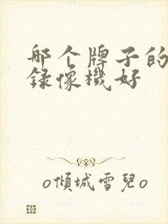 哪个牌子的硬盘录像机好