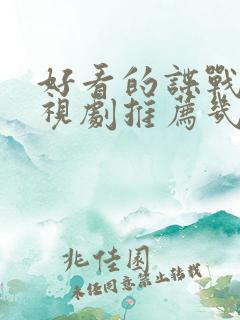 好看的谍战片电视剧推荐几部