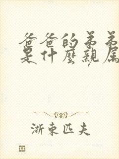 爸爸的弟弟和我是什么亲属关系