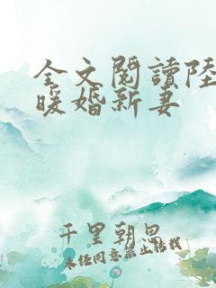 全文阅读陆少的暖婚新妻